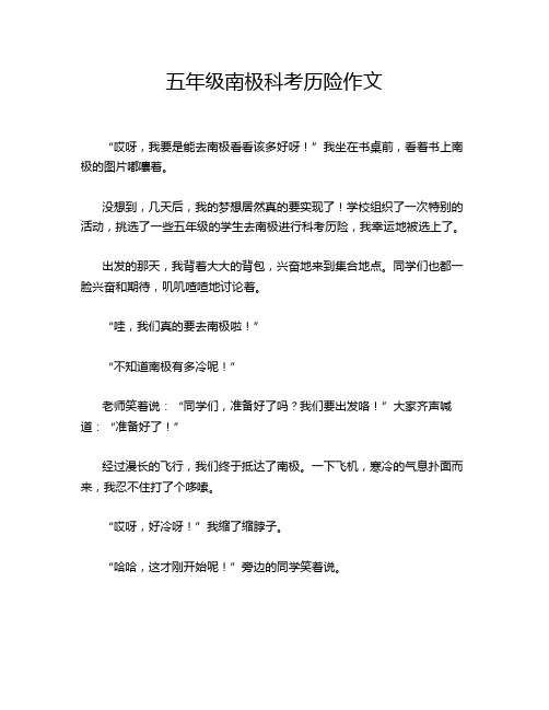 五年级南极科考历险作文