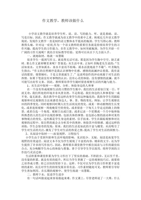 作文教学,教师该做什么