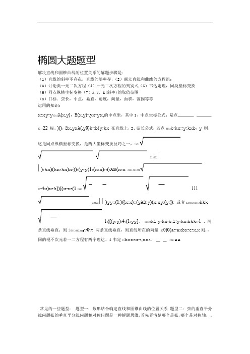 (完整版)椭圆大题题型汇总例题+练习