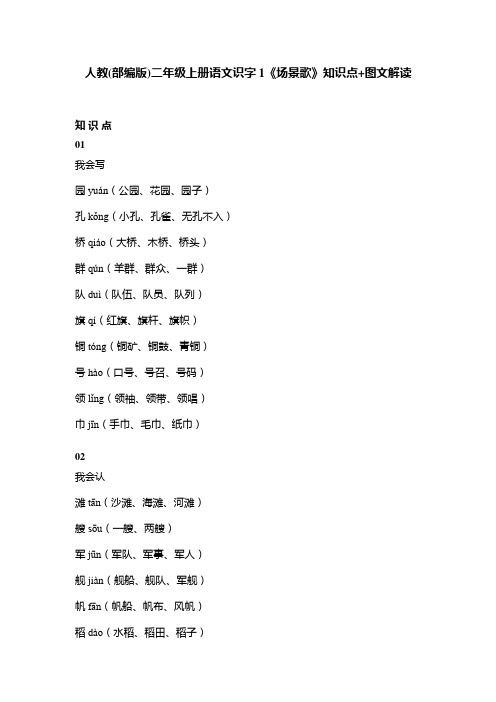 人教(部编版)二年级上册语文识字1《场景歌》知识点+图文解读