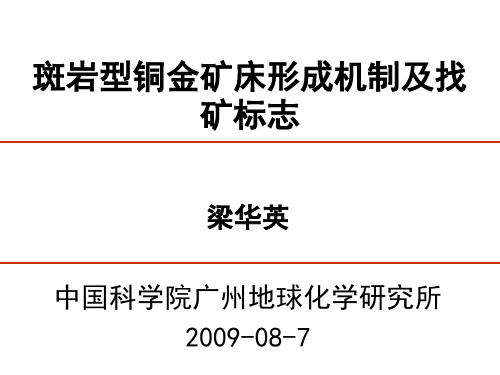 斑岩铜金矿床形成过程及矿化标志