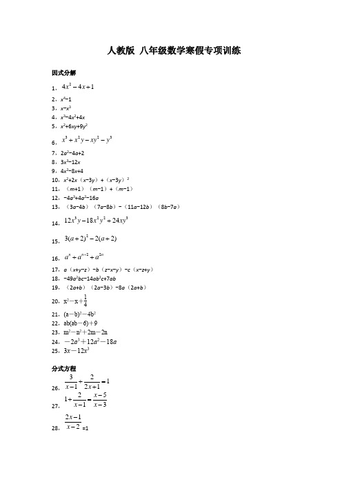 因式分解 和分式方程专项练习50题