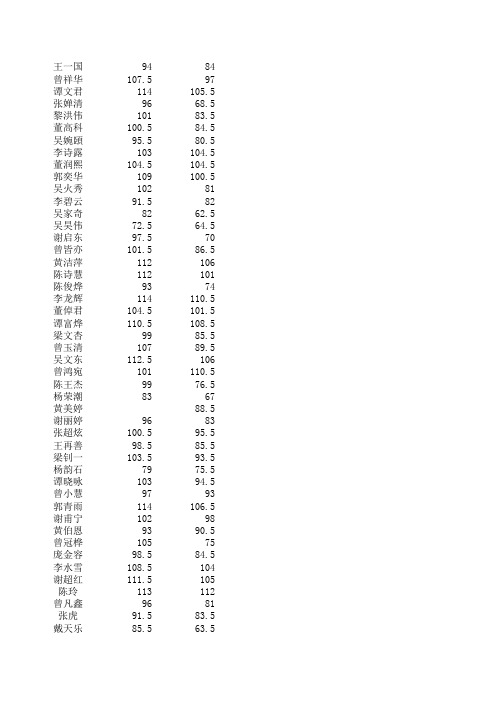 十中119班成绩表