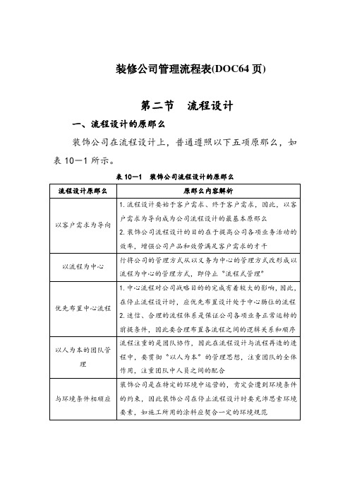 装修公司管理流程表(DOC64页)