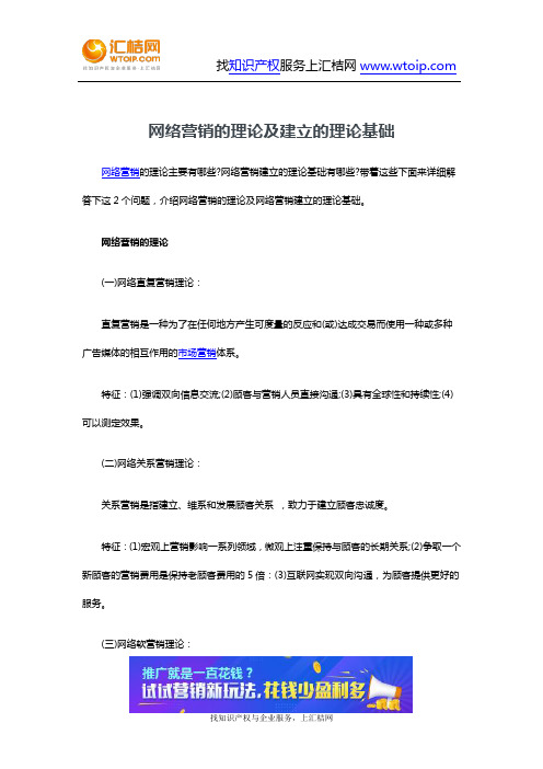 网络营销的理论及建立的理论基础