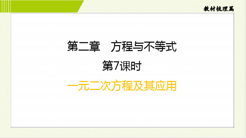 2024年中考数学总复习第二部分考点培优训练第7课时一元二次方程及其应用