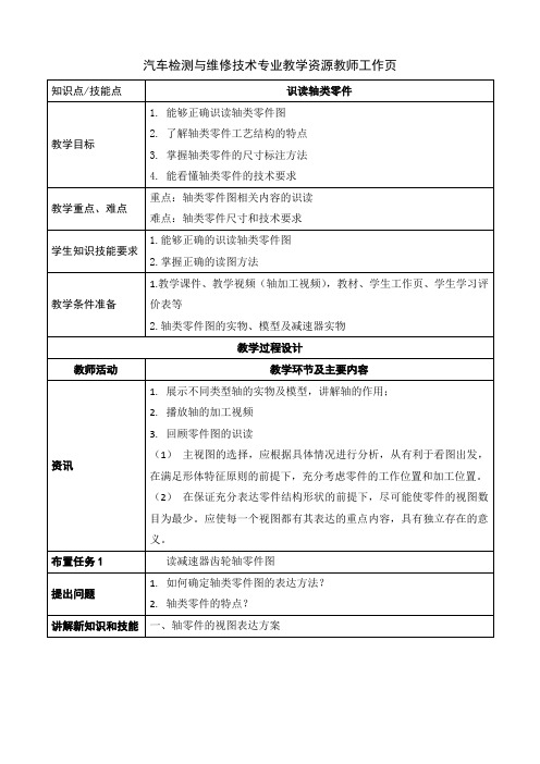 汽车零部件识图 F-1-21识读轴类零件