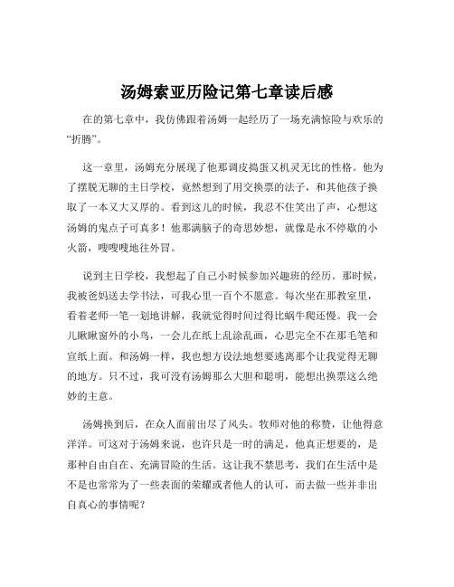 汤姆索亚历险记第七章读后感