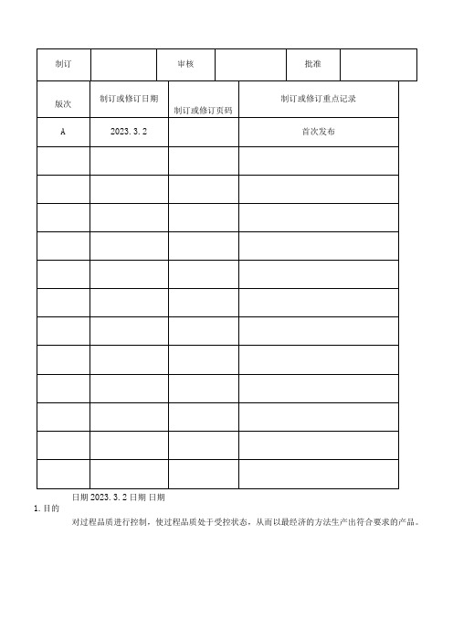 11过程检验和试验控制程序