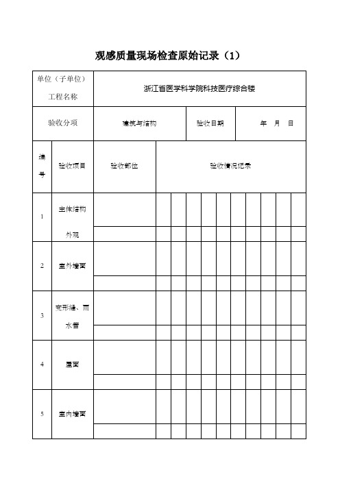 观感质量现场检查原始记录