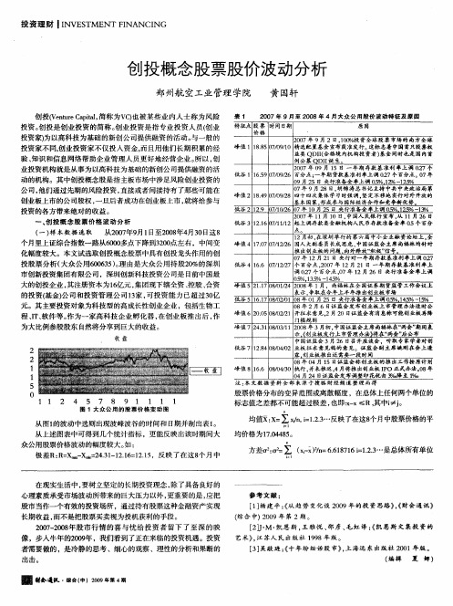 创投概念股票股价波动分析