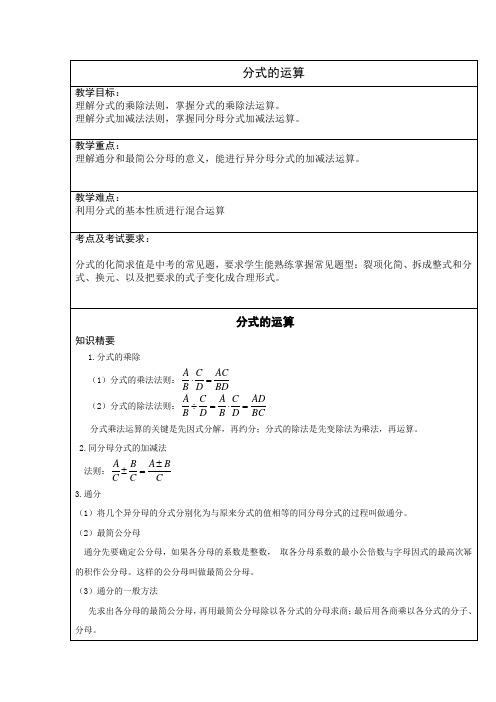 沪教版七年级上册-分式的运算-带答案