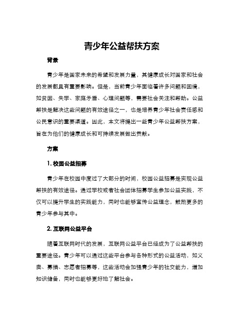 青少年公益帮扶方案