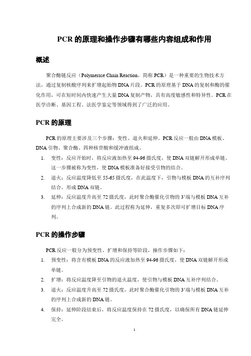 PCR的原理和操作步骤有哪些内容组成和作用