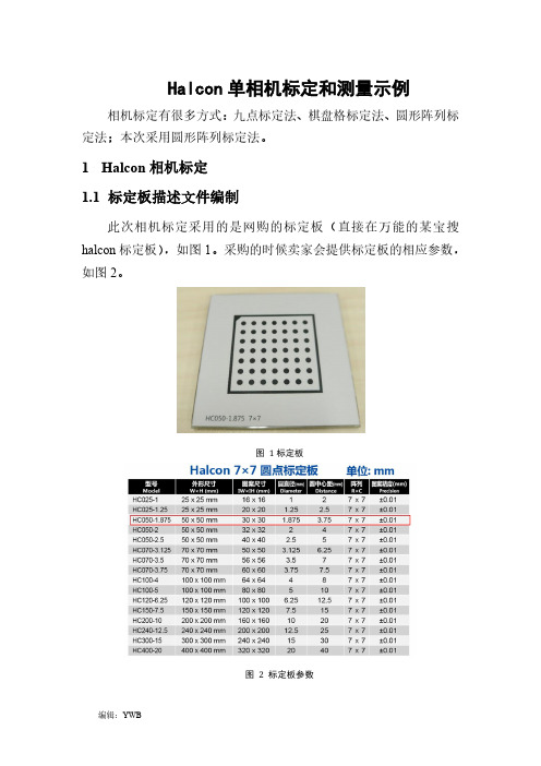 halcon相机标定和测量示例