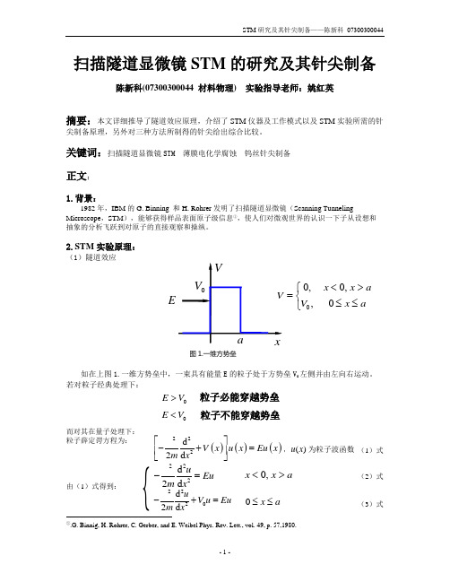 扫描隧道显微镜STM的研究及其针尖制备-复旦大学物理教学试验中心