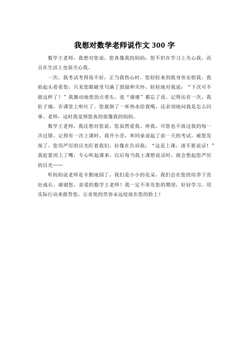 我想对数学老师说作文300字