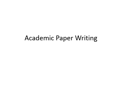 论文写作2(Academic Paper Writing)