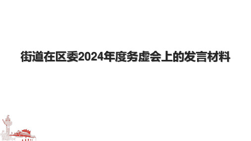 街道在区委2024年度务虚会上的发言材料