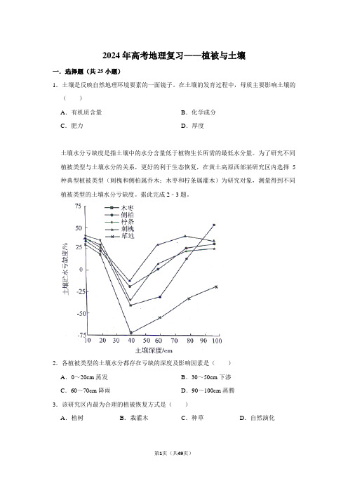 2024年高考地理复习——植被与土壤