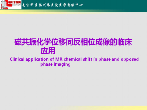 磁共振化学位移同反相位成像的临床应用-精品医学课件