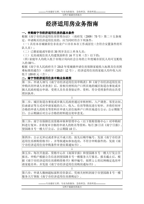 经济适用房业务指南