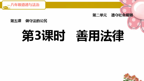 道德与法治八年级上册《第3课时 善用法律》PPT课件(人教部编版)