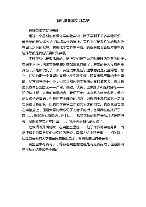 有机类化学实习总结