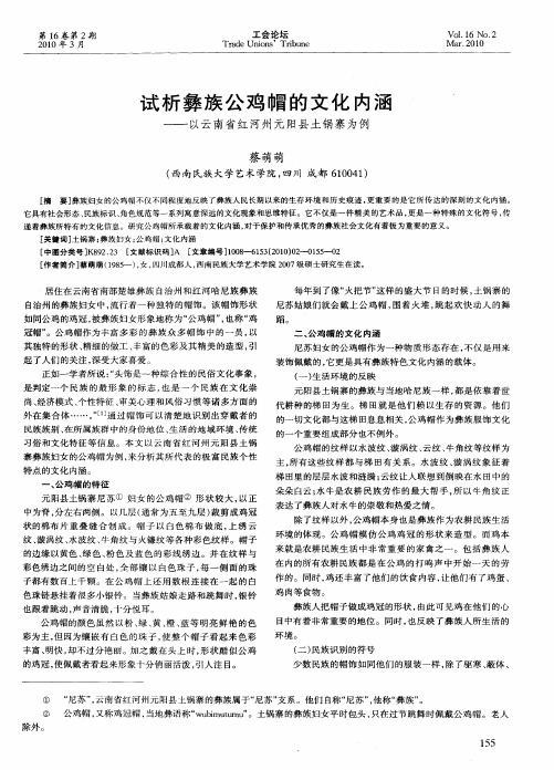 试析彝族公鸡帽的文化内涵——以云南省红河州元阳县土锅寨为例