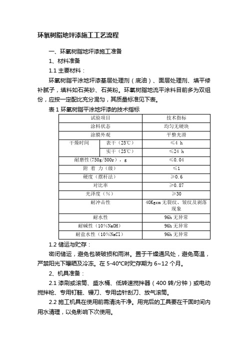 环氧树脂地坪漆施工工艺流程