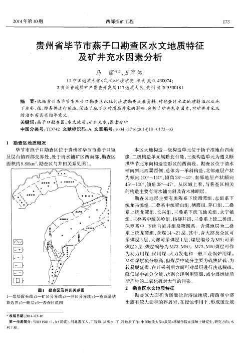 贵州省毕节市燕子口勘查区水文地质特征及矿井充水因素分析