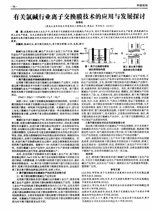 有关氯碱行业离子交换膜技术的应用与发展探讨