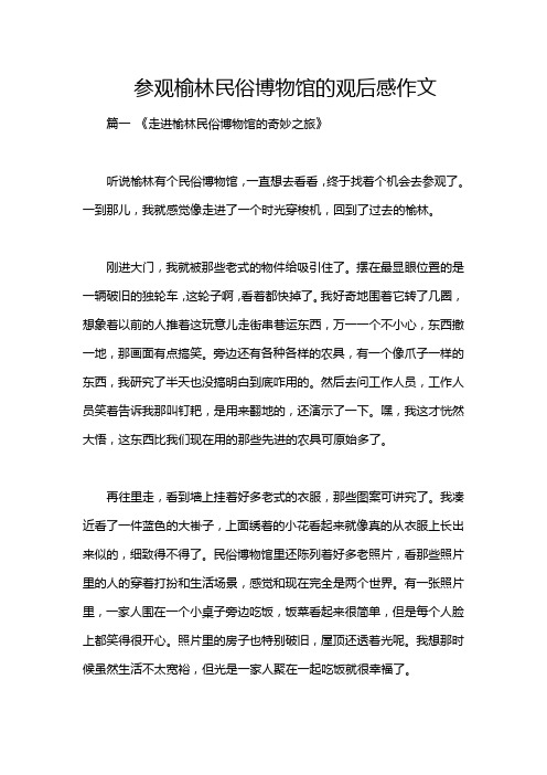 参观榆林民俗博物馆的观后感作文