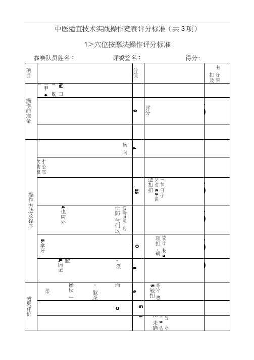 中医适宜技术操作评分标准