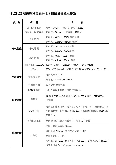 PLX112B型高频移动式手术X射线机