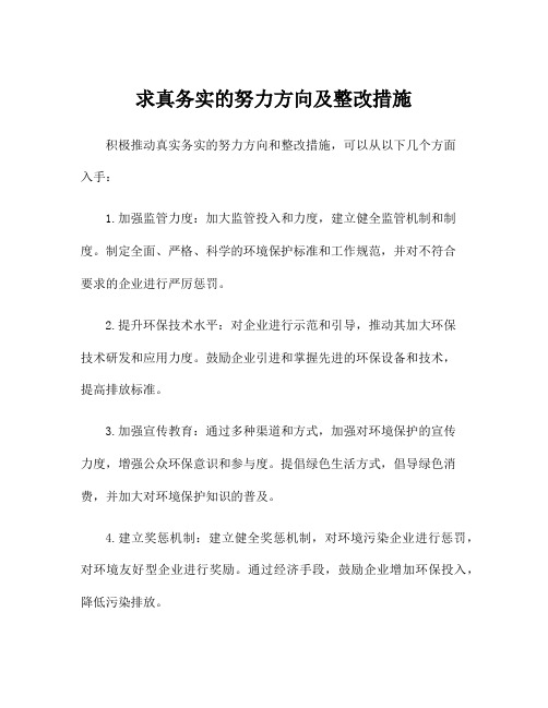 求真务实的努力方向及整改措施