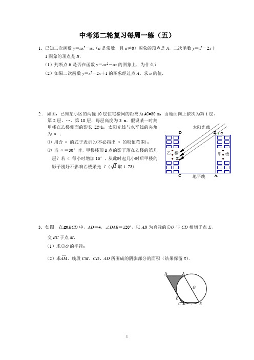 中考第二轮每周一练(五)