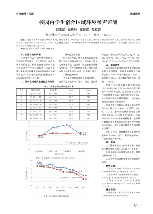 校园内学生宿舍区域环境噪声监测