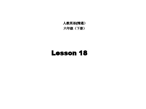 六年级下册英语Unit3 We are going to travel.(Lesson18)人教精通版