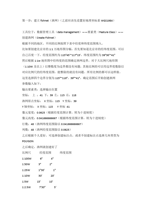 利用ArcGIS生成各比例尺地形图图幅号名