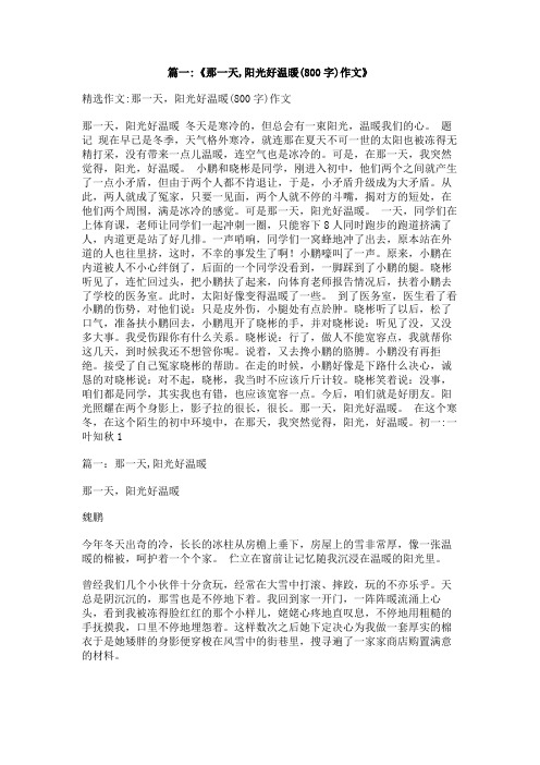 你比阳光更温暖的作文800字高中