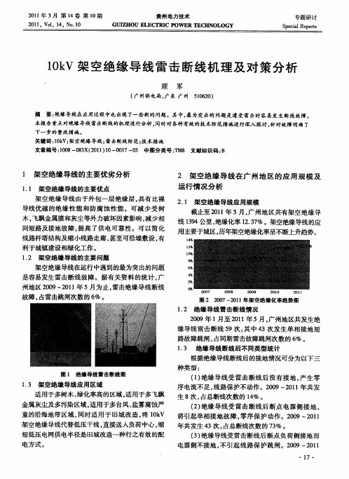 10kV架空绝缘导线雷击断线机理及对策分析