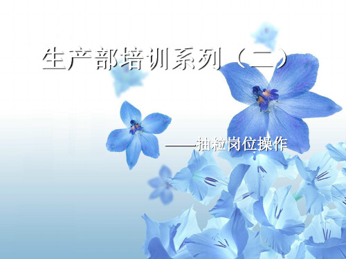 改性塑料行业-车间抽粒岗位培训