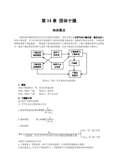 化工原理复习必看 干燥