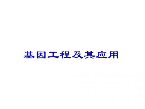 人教版高中生物必修二 基因工程及其应用   名师公开课省级获奖课件(36张)