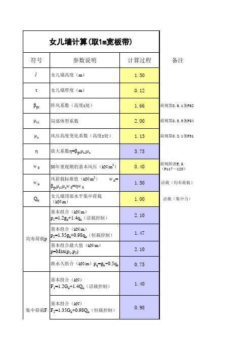 女儿墙计算20151018