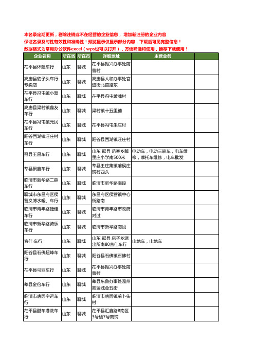 新版山东省聊城车行工商企业公司商家名录名单联系方式大全34家