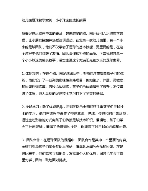 幼儿园足球教学案例：小小球迷的成长故事