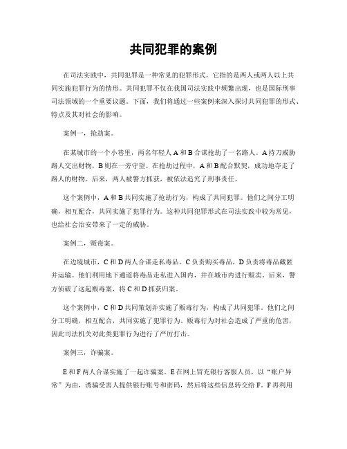 共同犯罪的案例