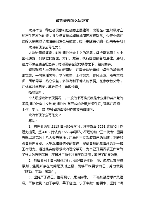 政治表现怎么写范文